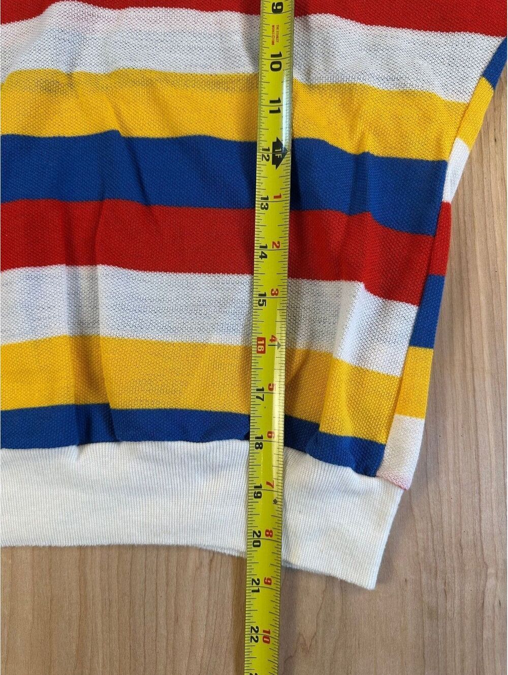 Vintage 60s Mister Marty of California knit blouse striped small slit neckline - Picture 12 of 13